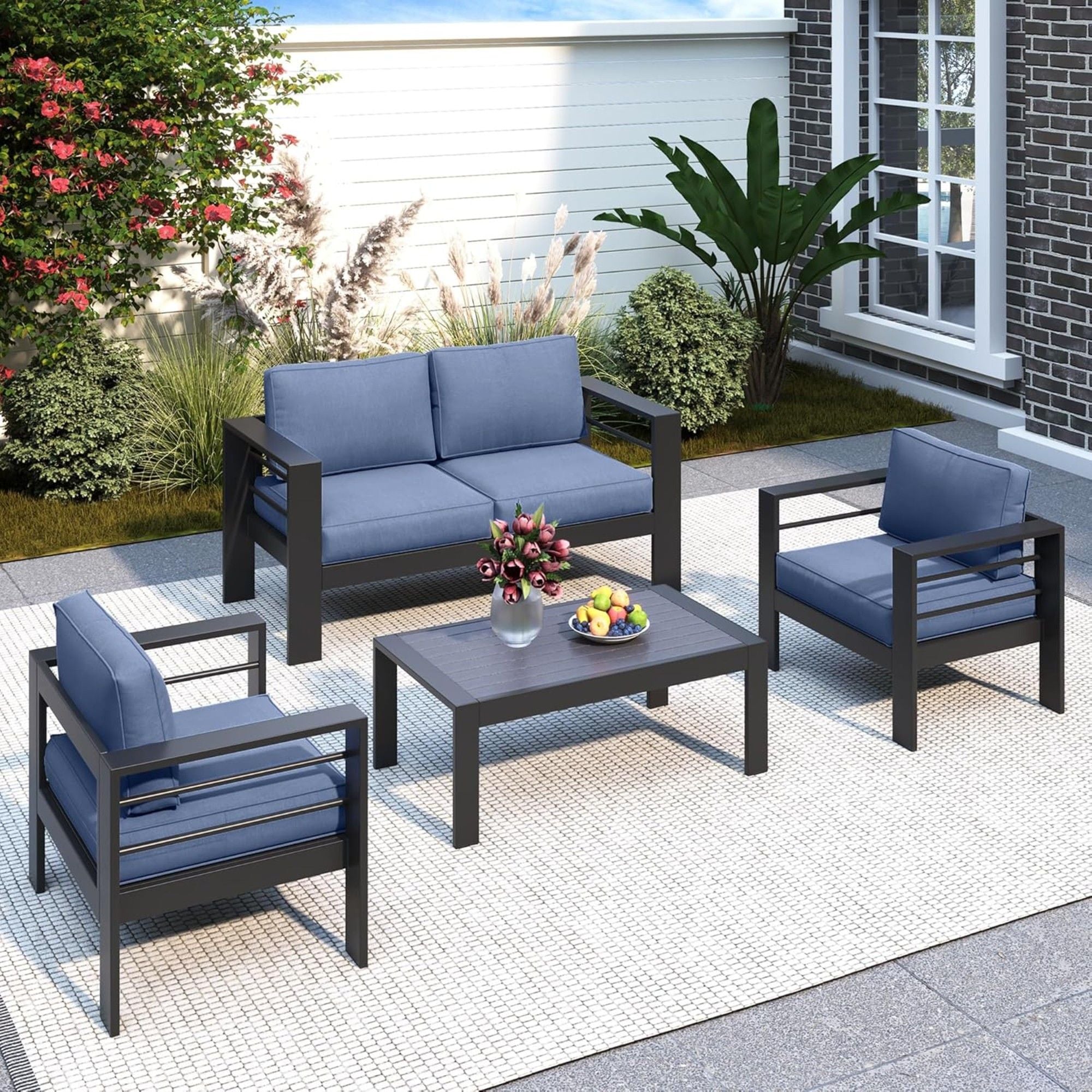 Outdoor Patio Set, All-Weather, Thick Cushions