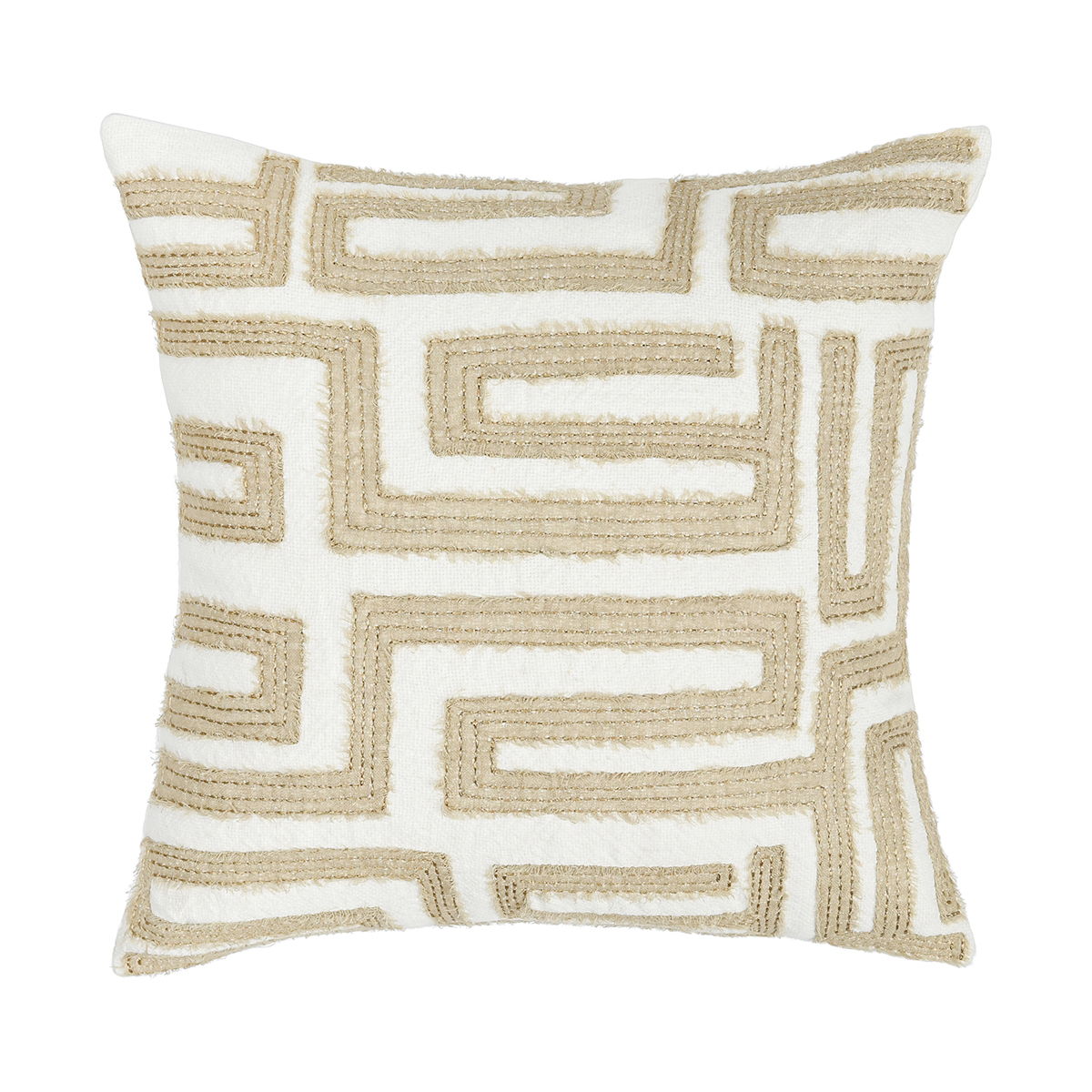 Villa Classics - Mateo 22" x 22" Pillow - Metallic Gold / Ivory