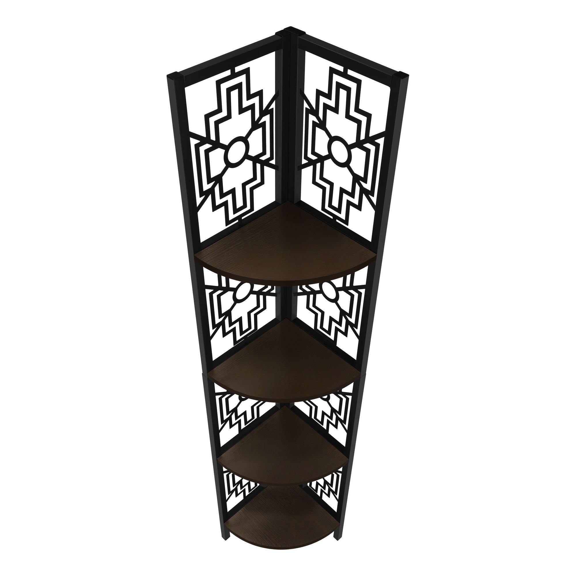 Bookshelf, Bookcase, Etagere, 4 Tier Corner, For Office, Transitional