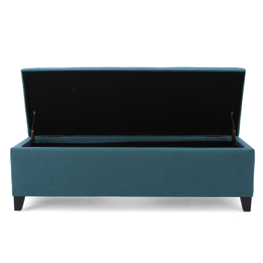 Contemporary Storage Ottoman Bench With Upholstery