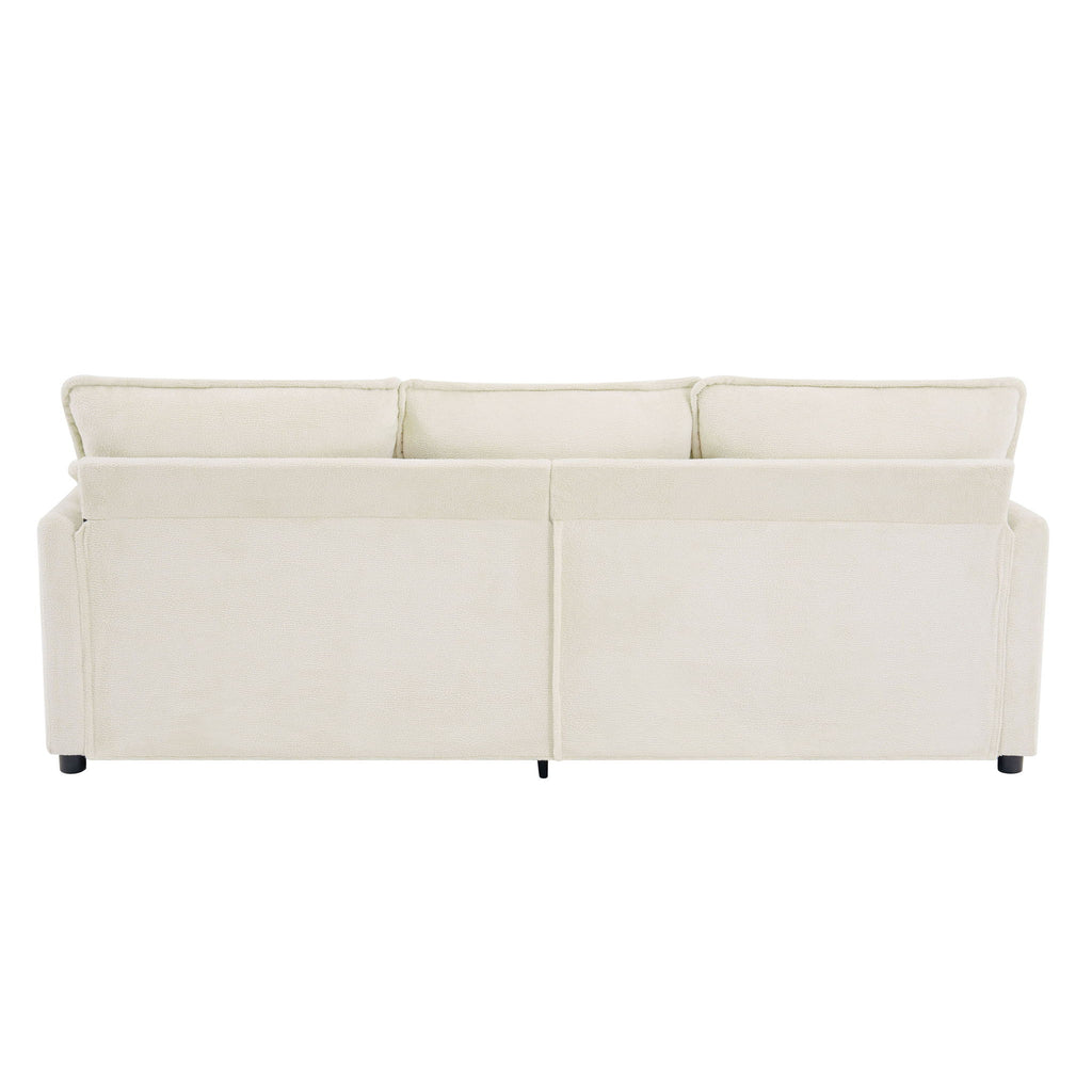 Modern 3 Seater Sofa With Side Storage Pockets For Living Room