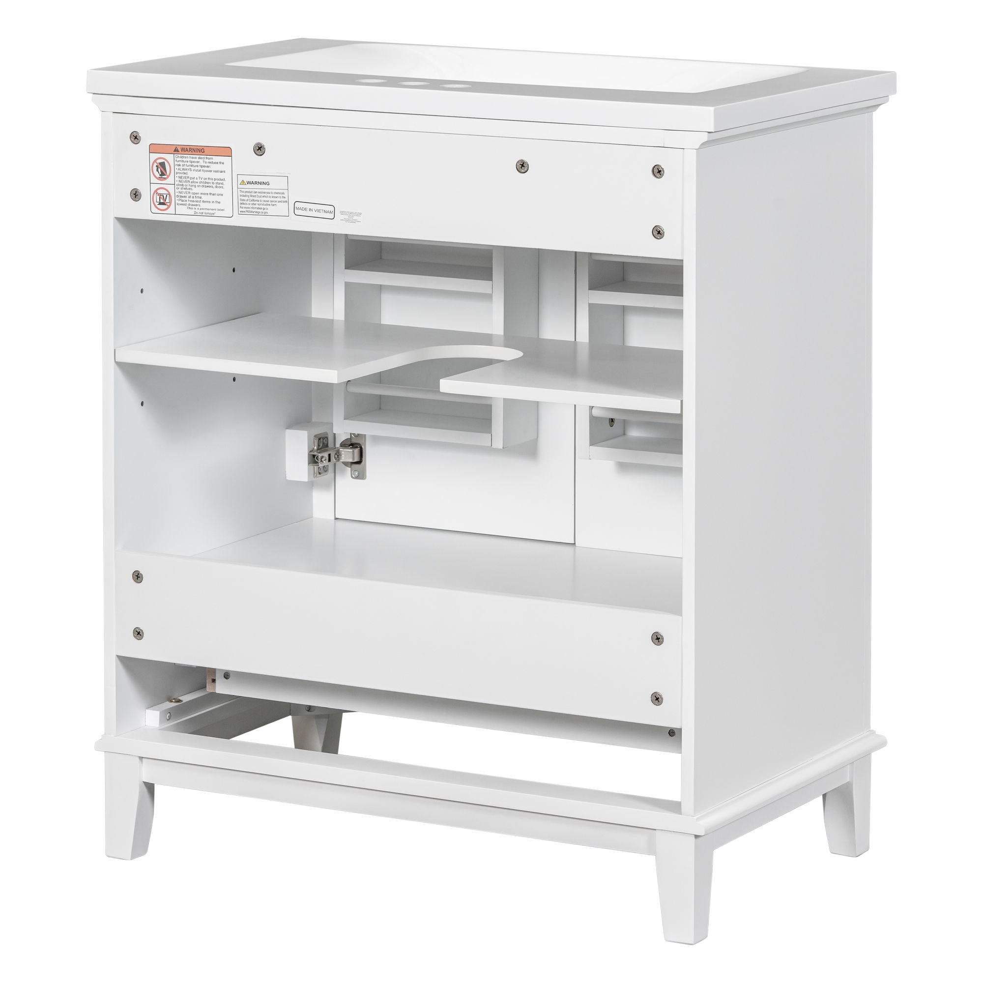 Modern Bathroom Vanity With Sink Combo, Multi Functional Cabinet With Doors And Drawer