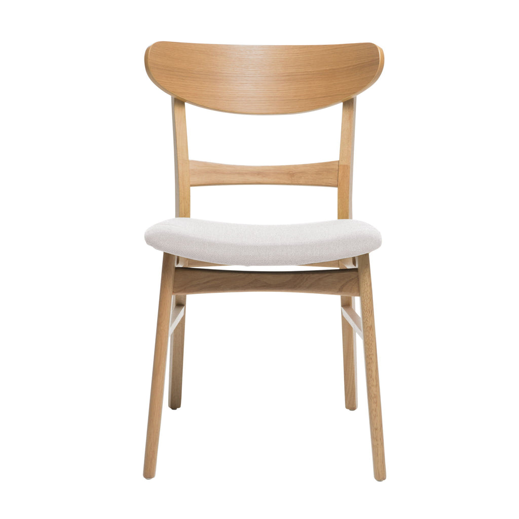 Mid Century Modern Dining Chair With Upholstered Seat And Wood Frame