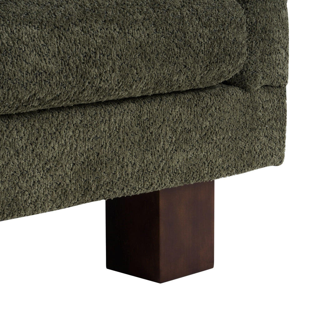 Modern Loveseat Sofa, 2 Seater With Square Arms For Living Room
