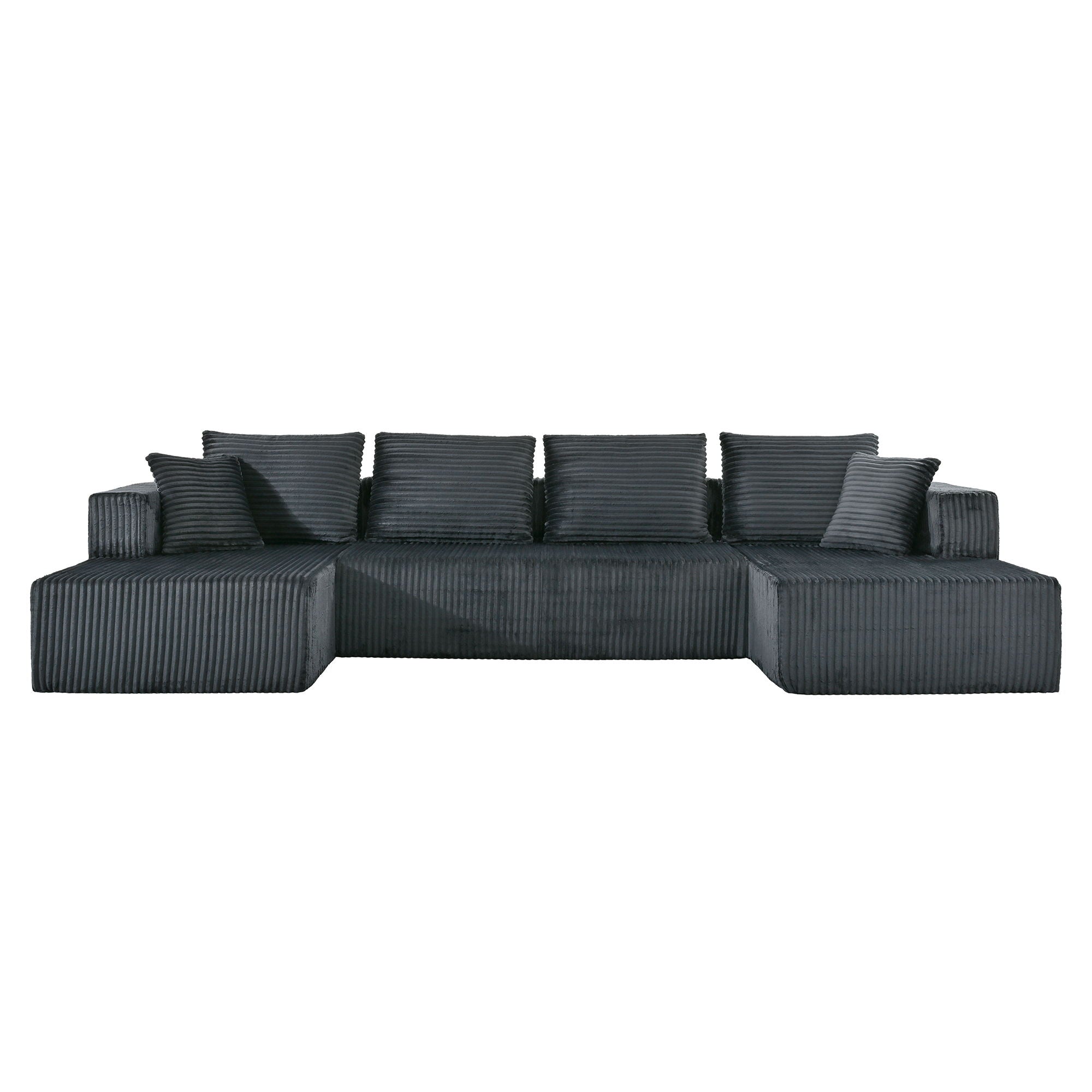 U-Shaped Modular Sectional Sofa With Double Chaise, Oversized Deep Seat For Living Room