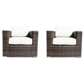 Outdoor Chairs Set With Cushions - Brown Mix