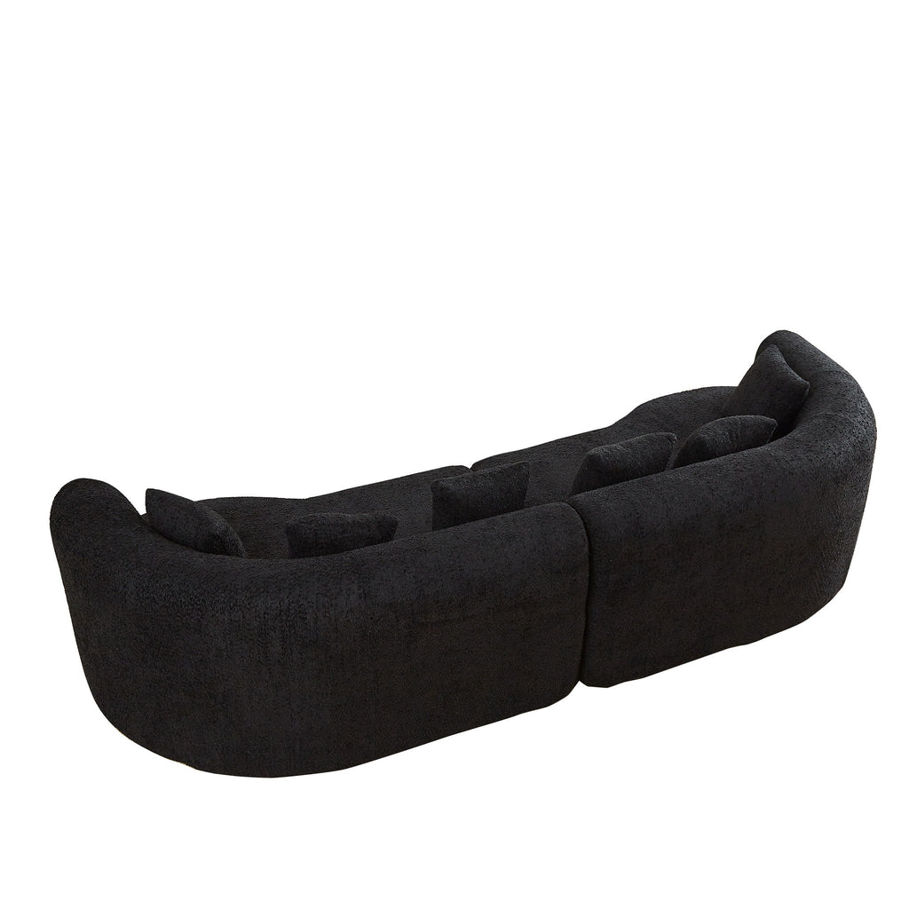 Curved Sectional Sofa With 6 Pillows