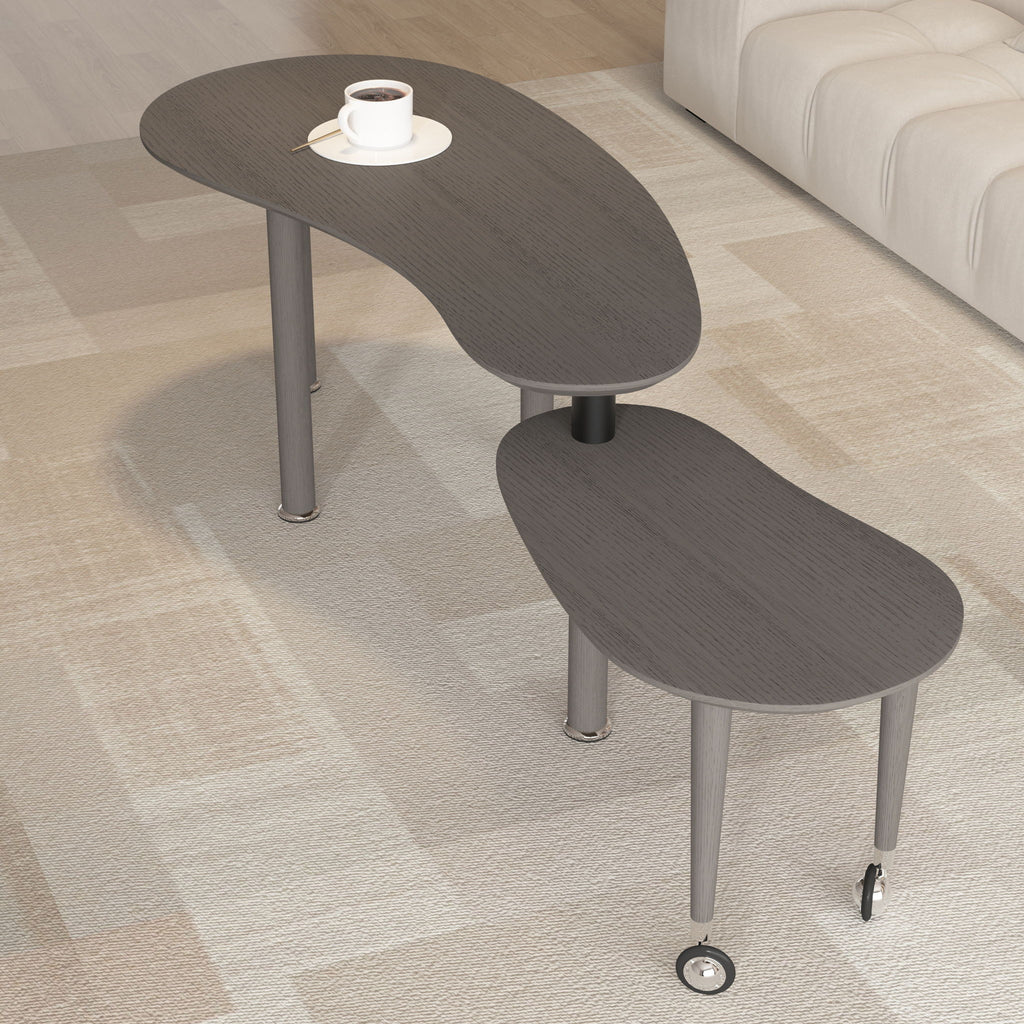 Rotatable Cocktail Table With Solid Legs, 360 Degree Rotating