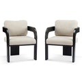 Dining Chairs & Pillow Back (Set of 2) - Beige / Black