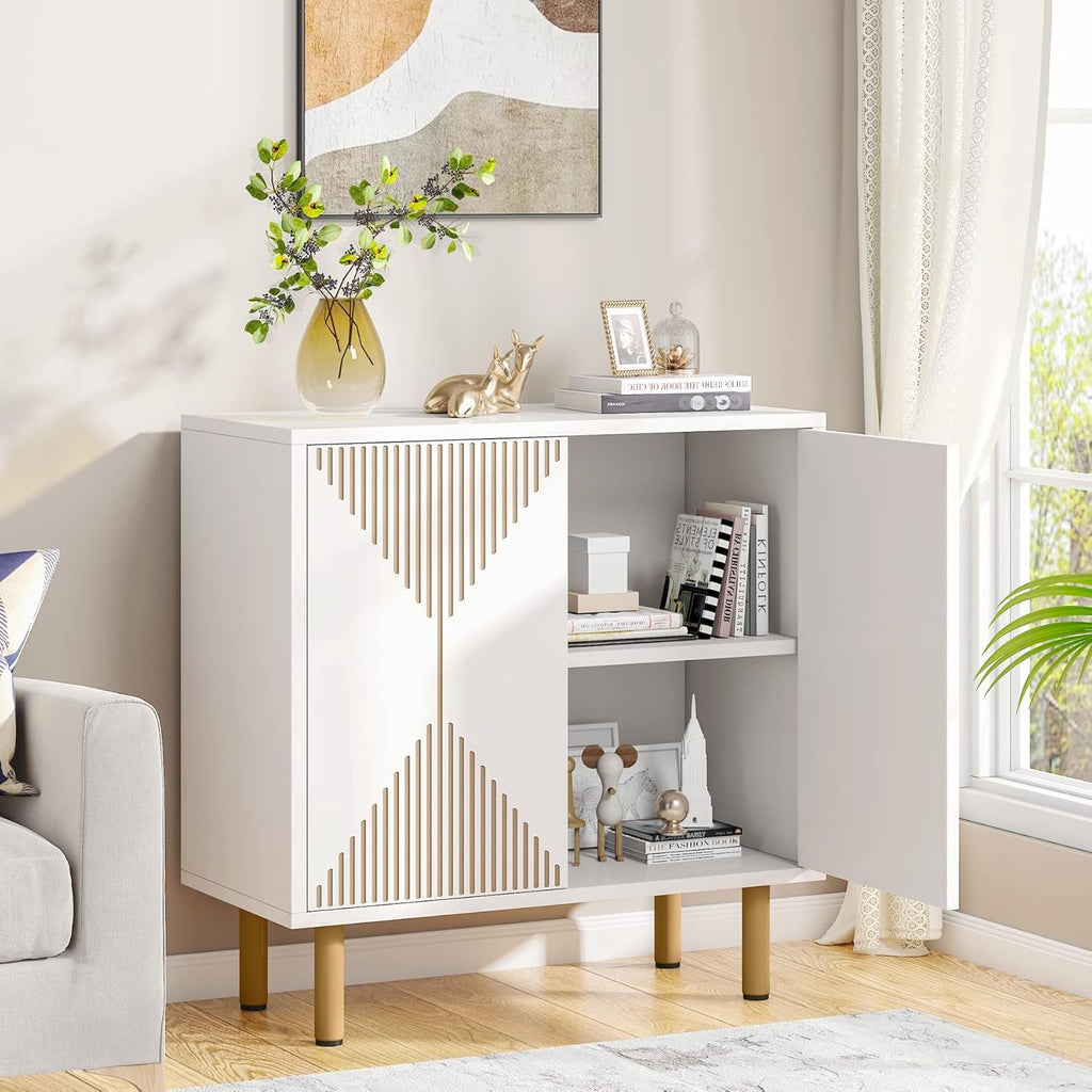 Sideboard Buffet Cabinet, 59.06" Storage Cabinet For Living Room - White