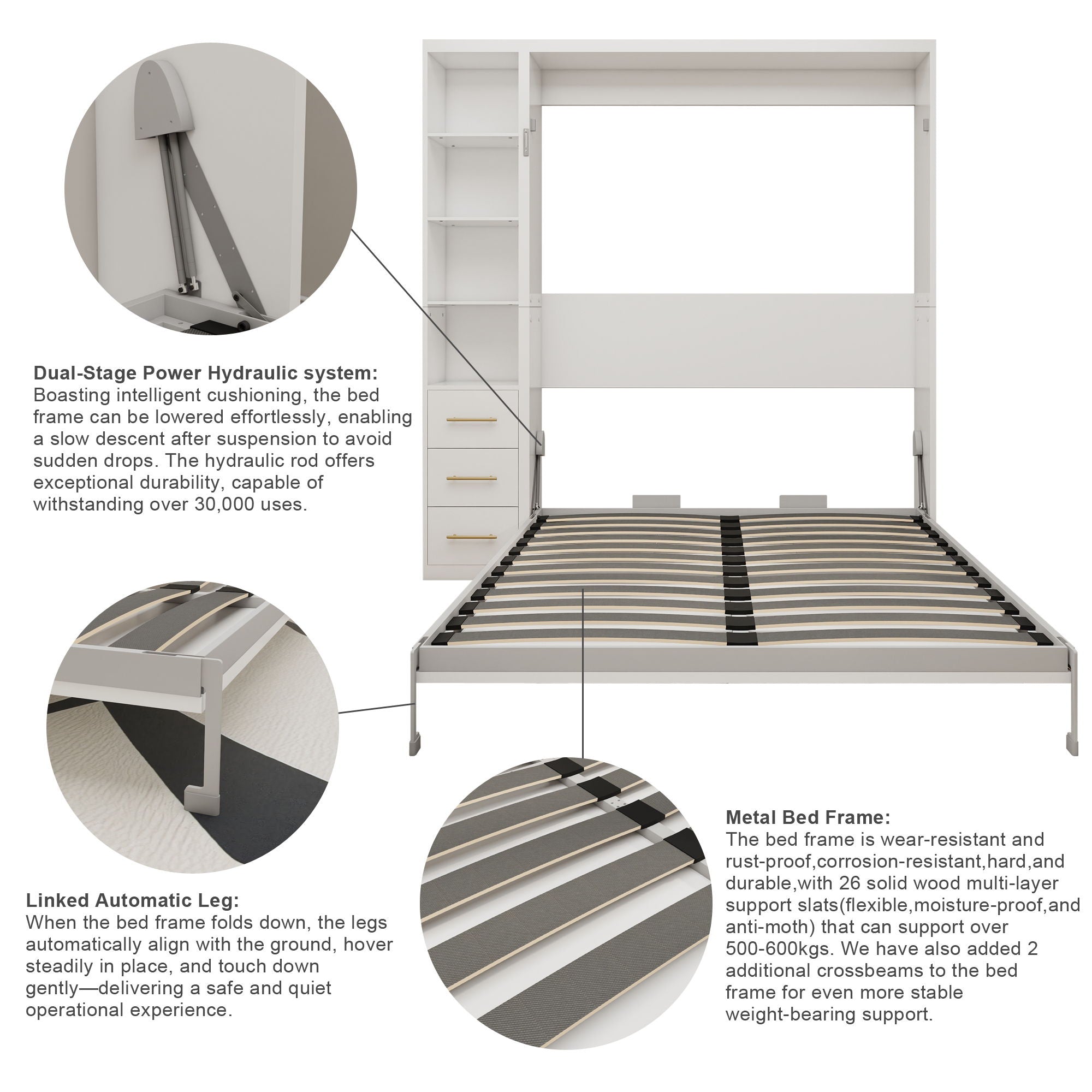 Multifunctional Vertical Murphy Wall Bed