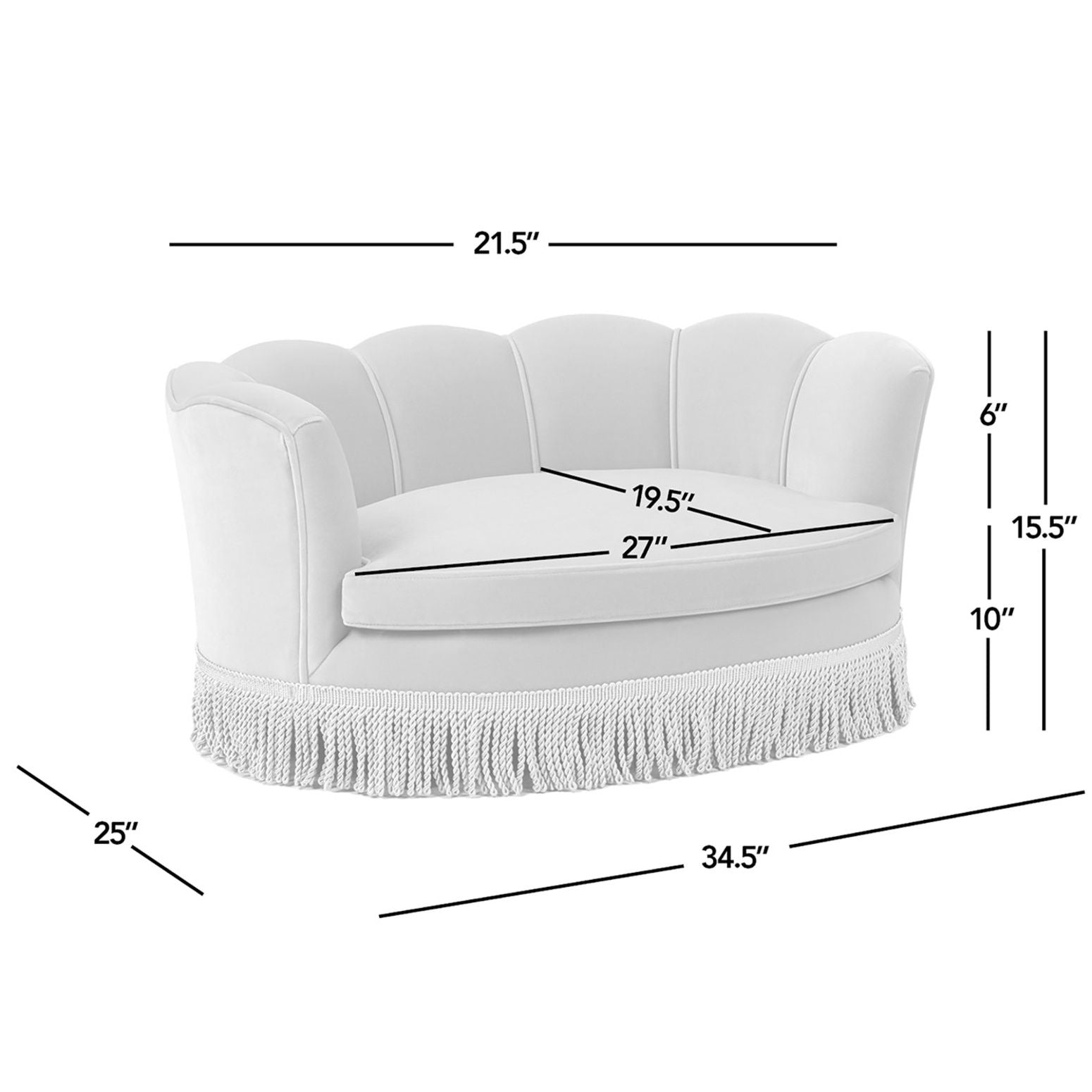 Clara - Medium Scalloped Pet Sofa Bed - Brown