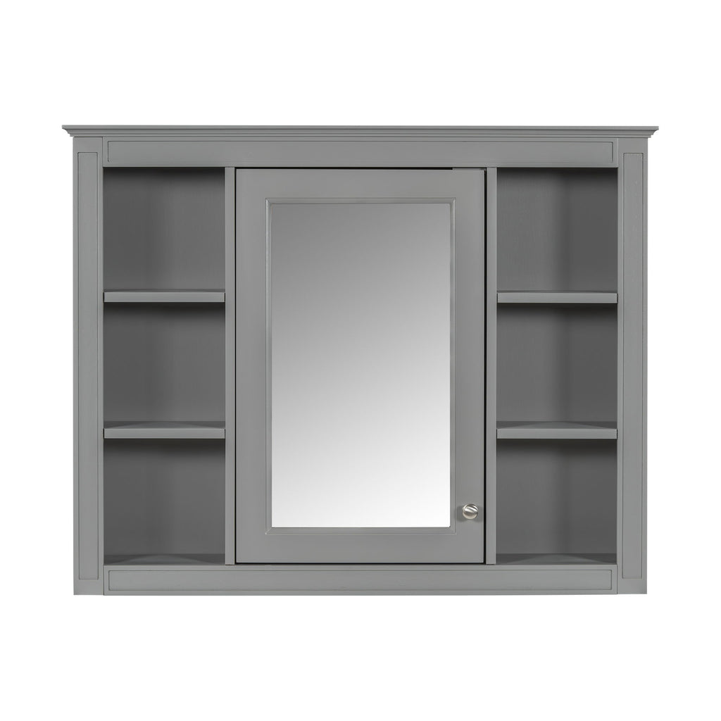 Bathroom Vanity With Mirror Cabinet, Single Sink With 2 Soft Closing Doors And 4 Drawers
