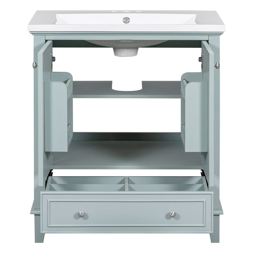 Modern Bathroom Vanity With Sink Combo, Multi Functional Cabinet With Doors And Drawer