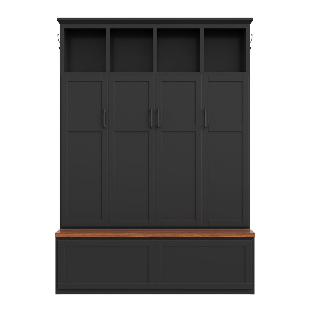 Hall Tree With 4 Hidden Cabinets