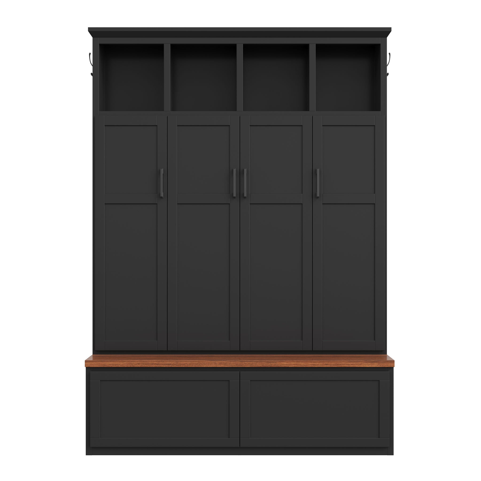 Hall Tree With 4 Hidden Cabinets