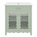 Modern Bathroom Vanity With Tempered Glass Doors
