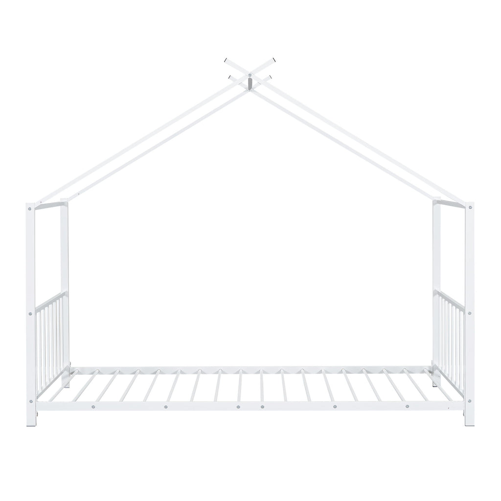 Metal House Platform Bed With Modern Design And Durable Frame
