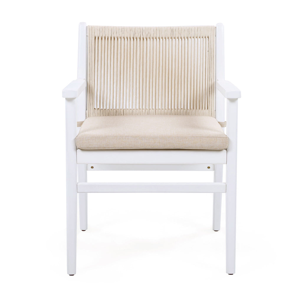 Outdoor Acacia Wood Patio Dining Armchair (Set of 2)