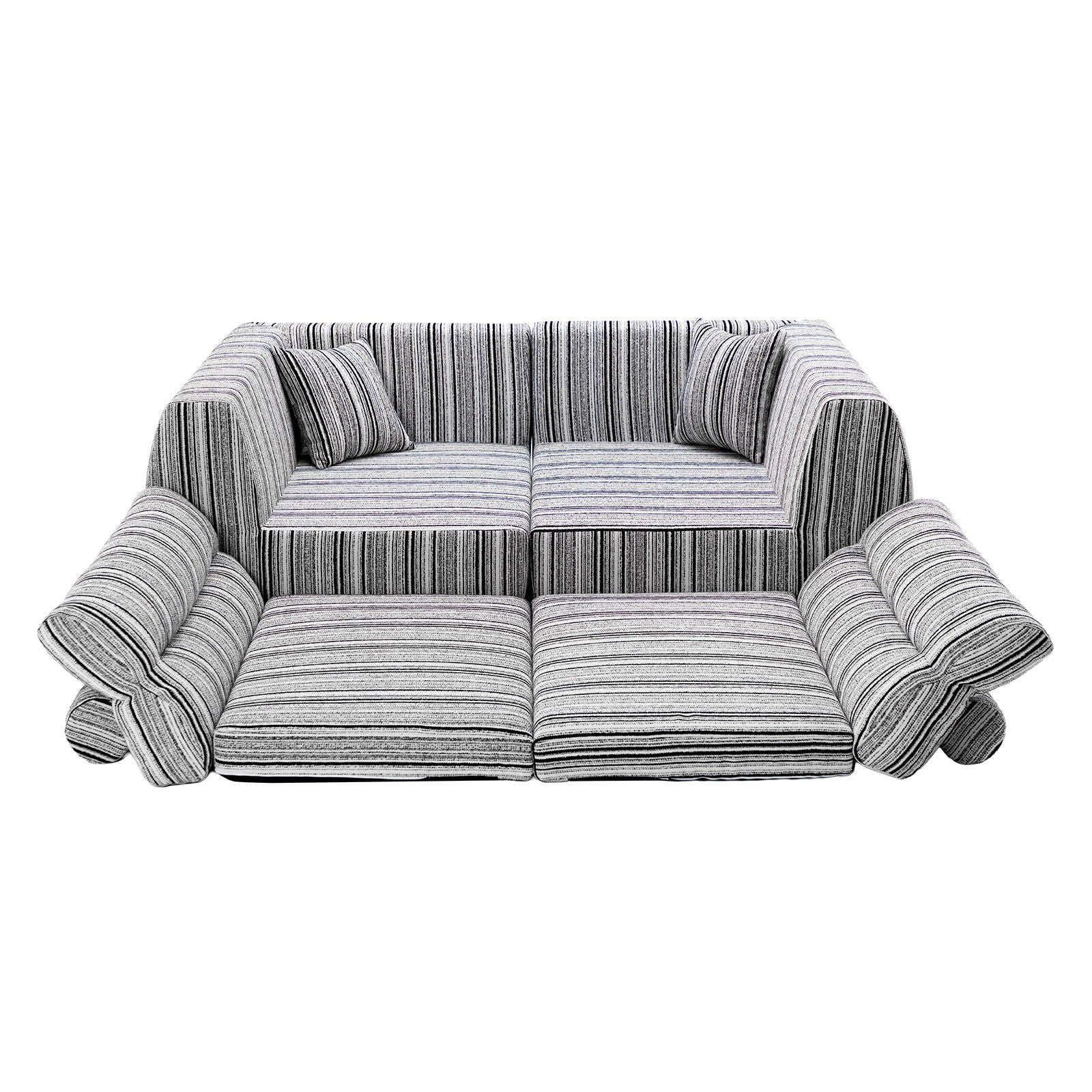 3 Seater, Couch With Throw Pillows For Living Room