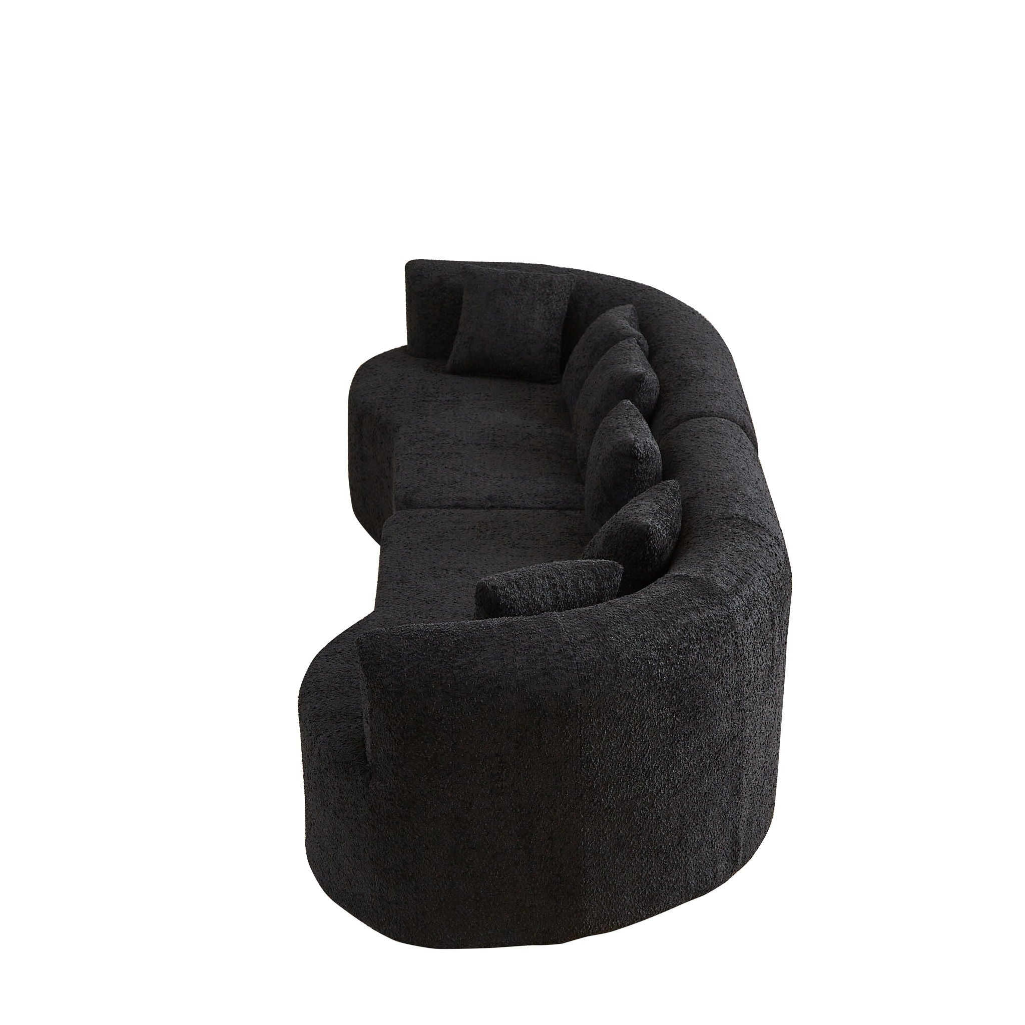 Curved Sectional Sofa With 6 Pillows