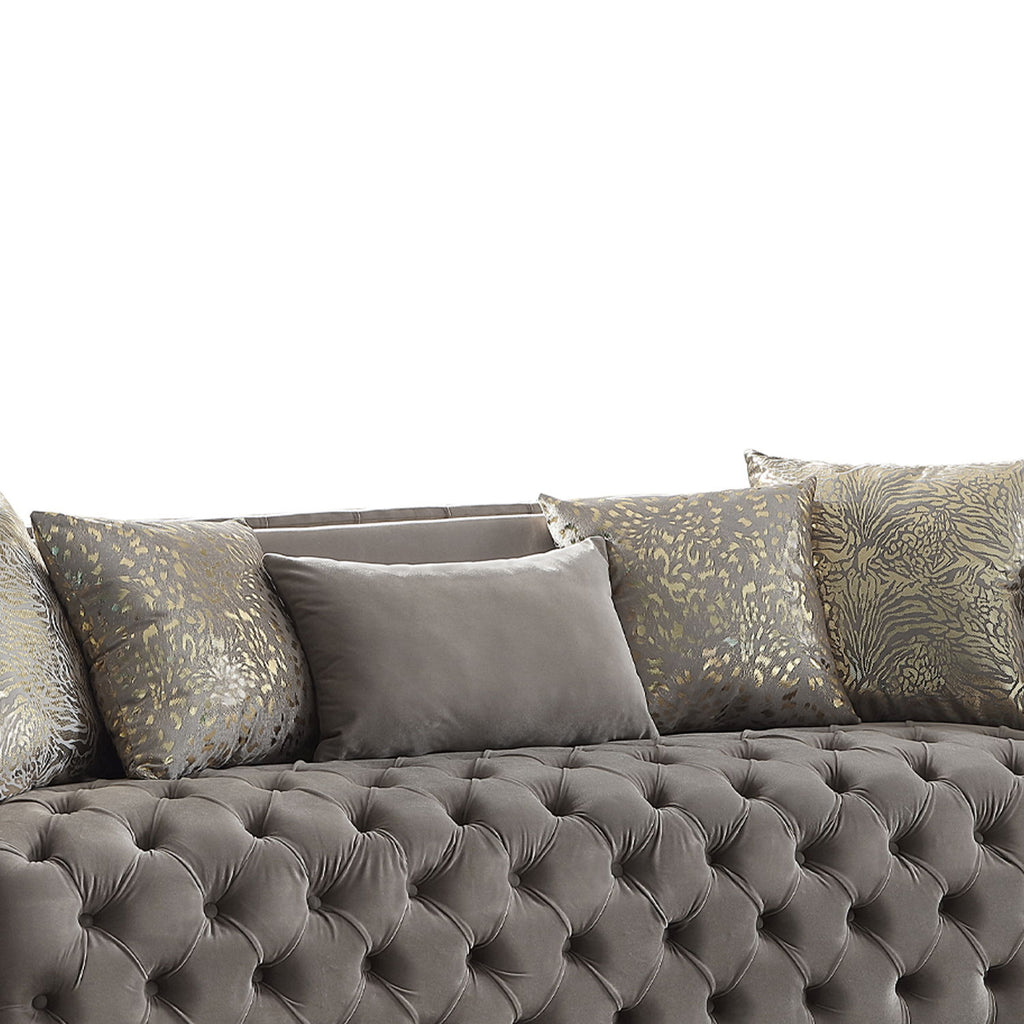 Naomi - Button Tufted Sofa - Taupe