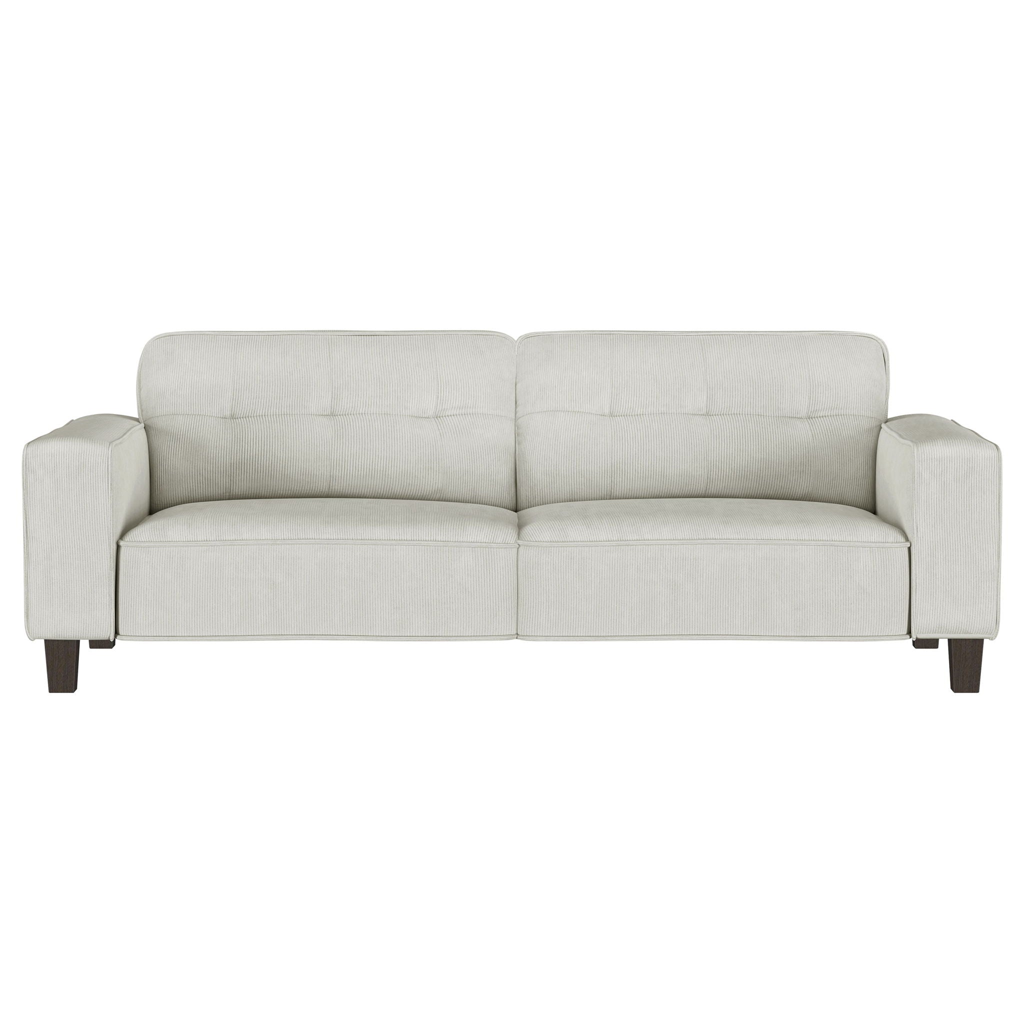 Xana - 2 Piece Upholstered Track Arm Sofa Set - Greige