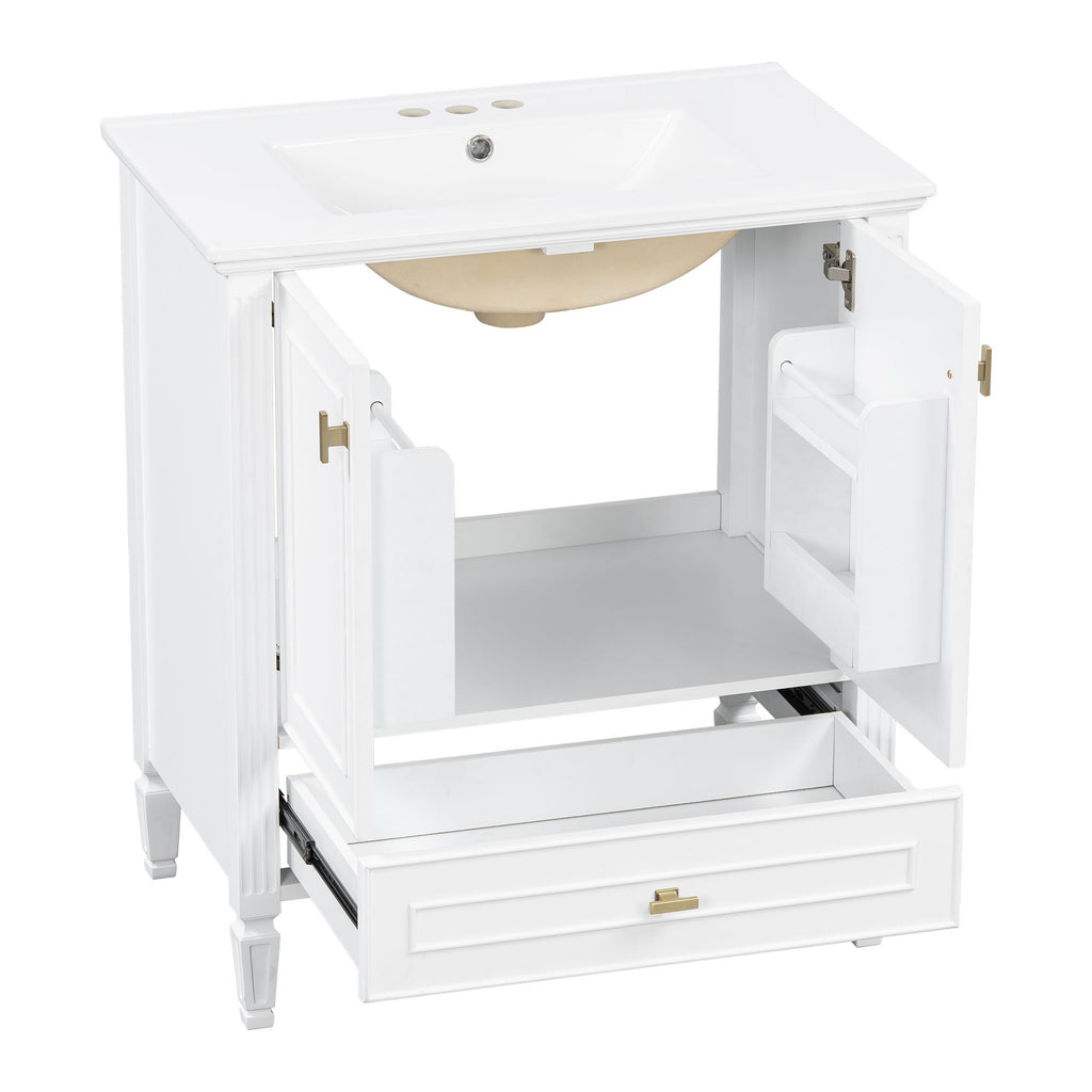 Freestanding Vanity With 1 Drawer & 2 Soft Close Doors With Door Mounted Storage