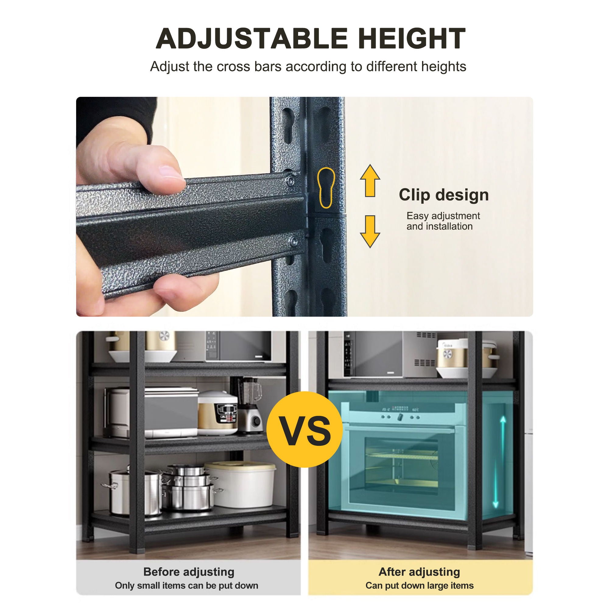 Tall Storage Shelf, Adjustable Height Storage Rack