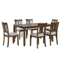 Kitchen Dining Set, Rectangular Dining Table With Upholstered Chairs