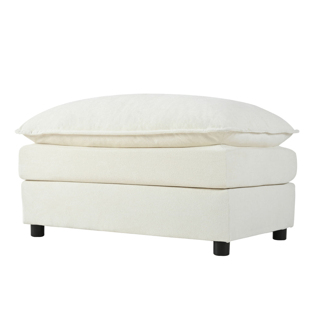 Oversized Chair With Movable Ottoman, Soft Upholstered Lounge Chair