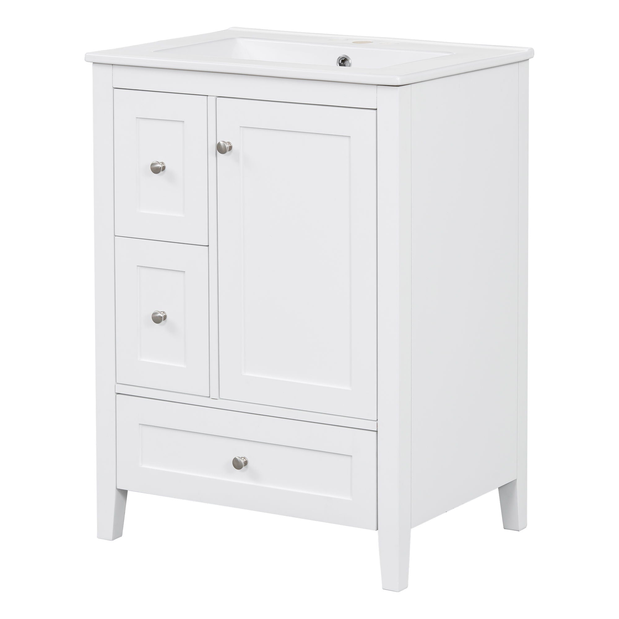 Modern Bathroom Vanity With Storage, Adjustable Shelf