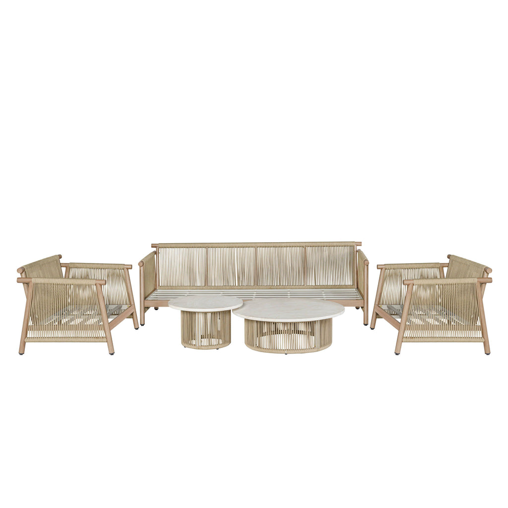 Zira - 5 Piece Patio Sofa Set - Beige