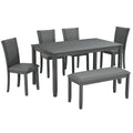 Dining Table Set With Upholstered Chairs, Rectangular Dining Table Set