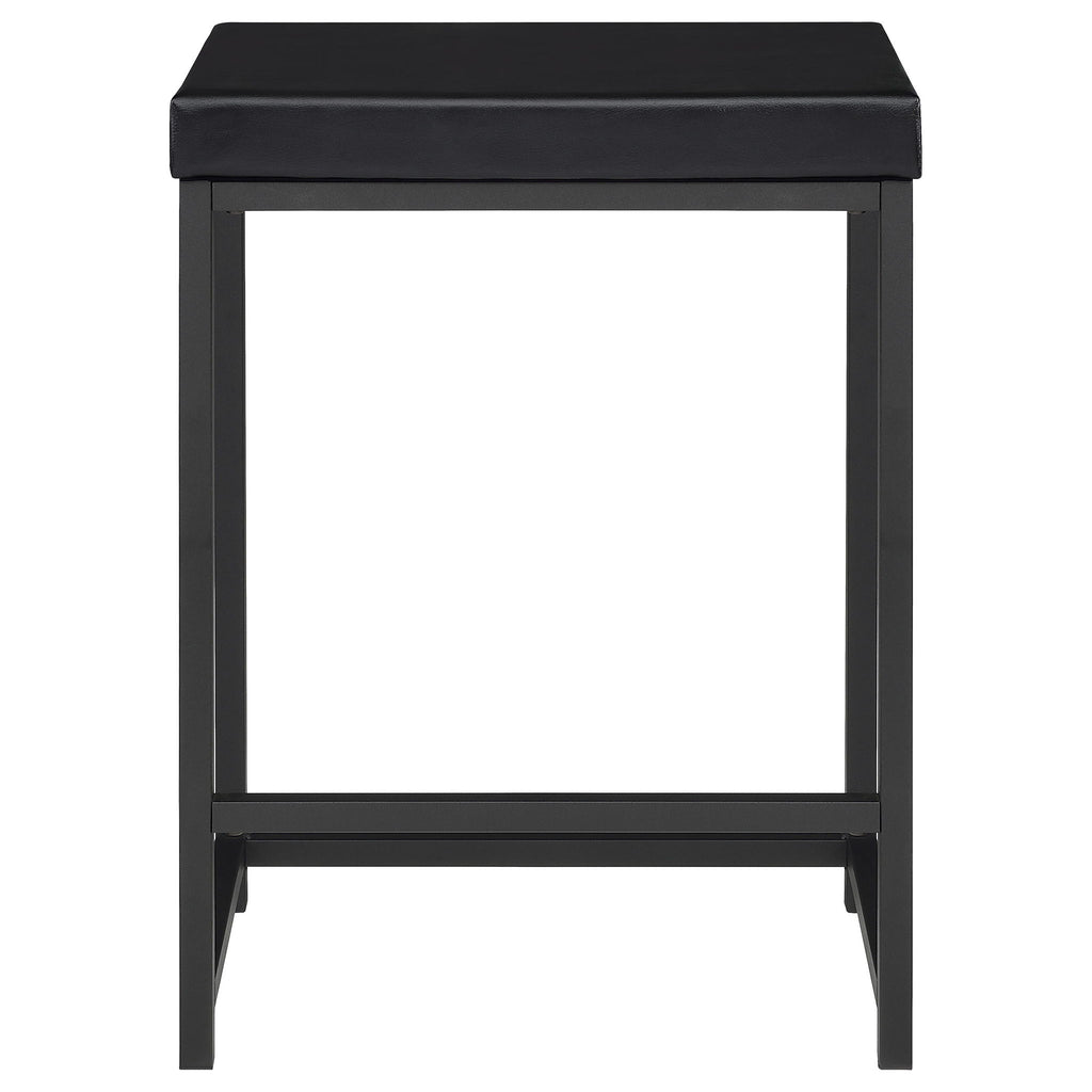 Klekner - 4 Piece Counter Height Table Set With Nesting Tables And Backless Stools - Charcoal