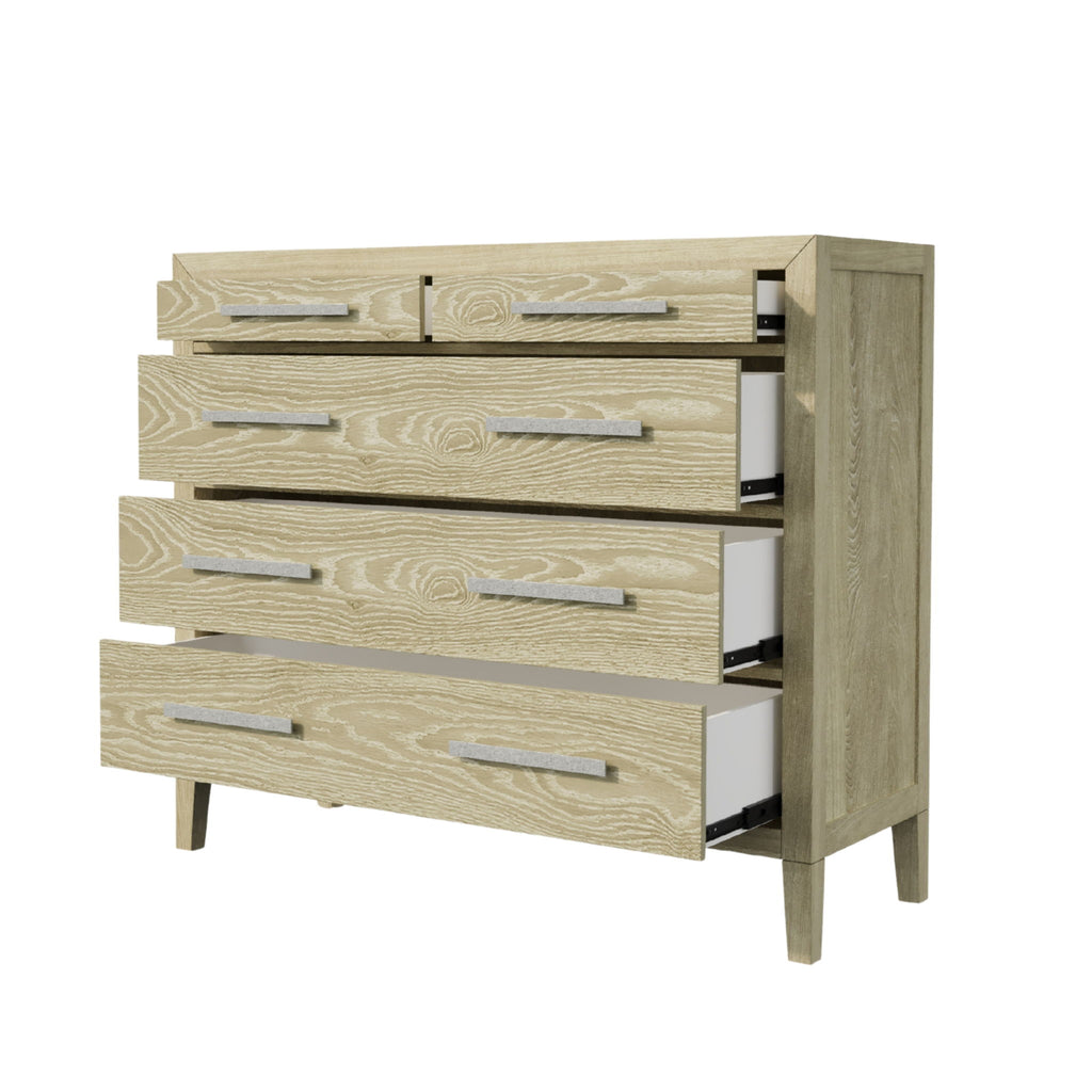 Adeline - 5 Drawers Chest - Natural Wood Wash