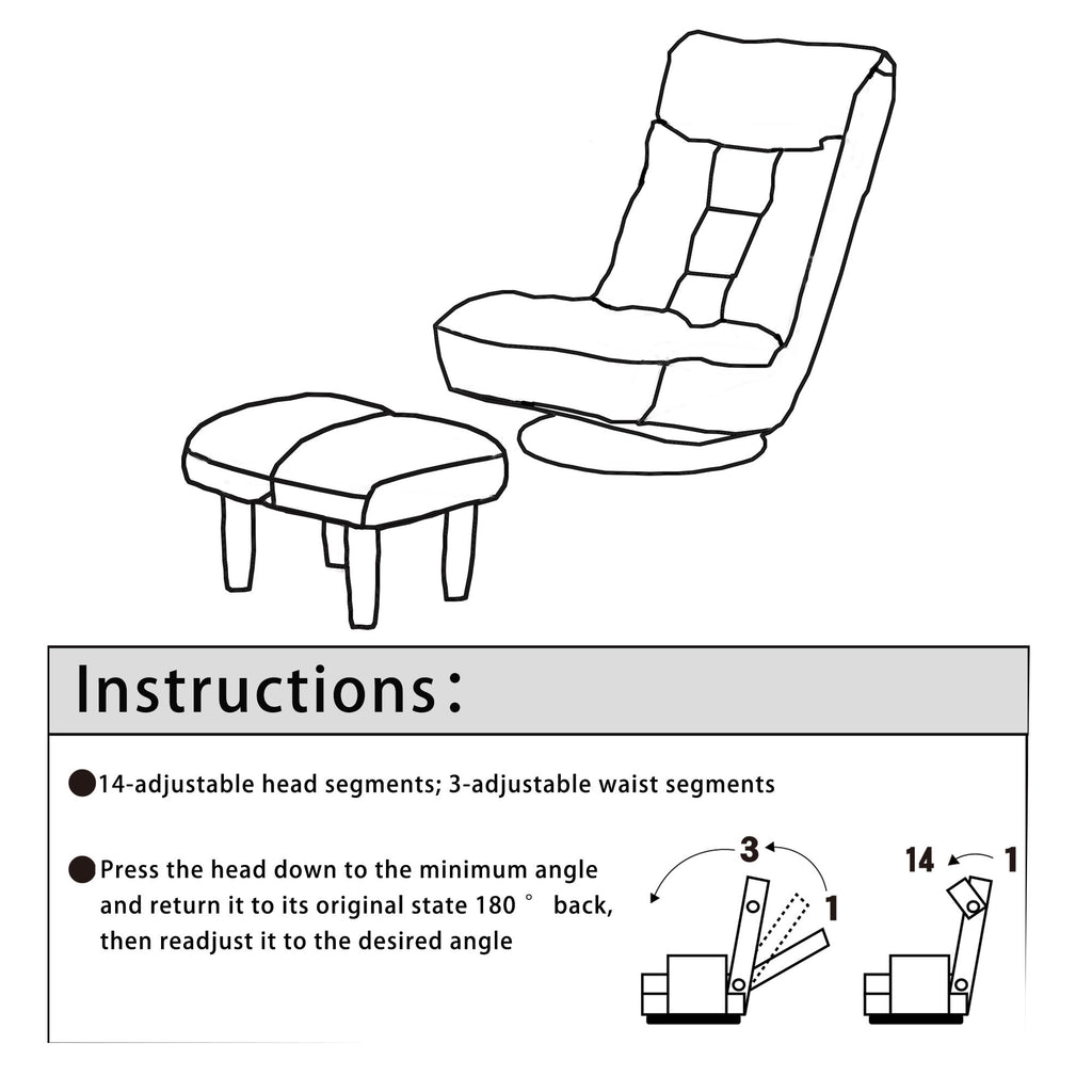 Adjustable Japanese Reclining Floor Chair Sofa With Metal Frame For Living Room
