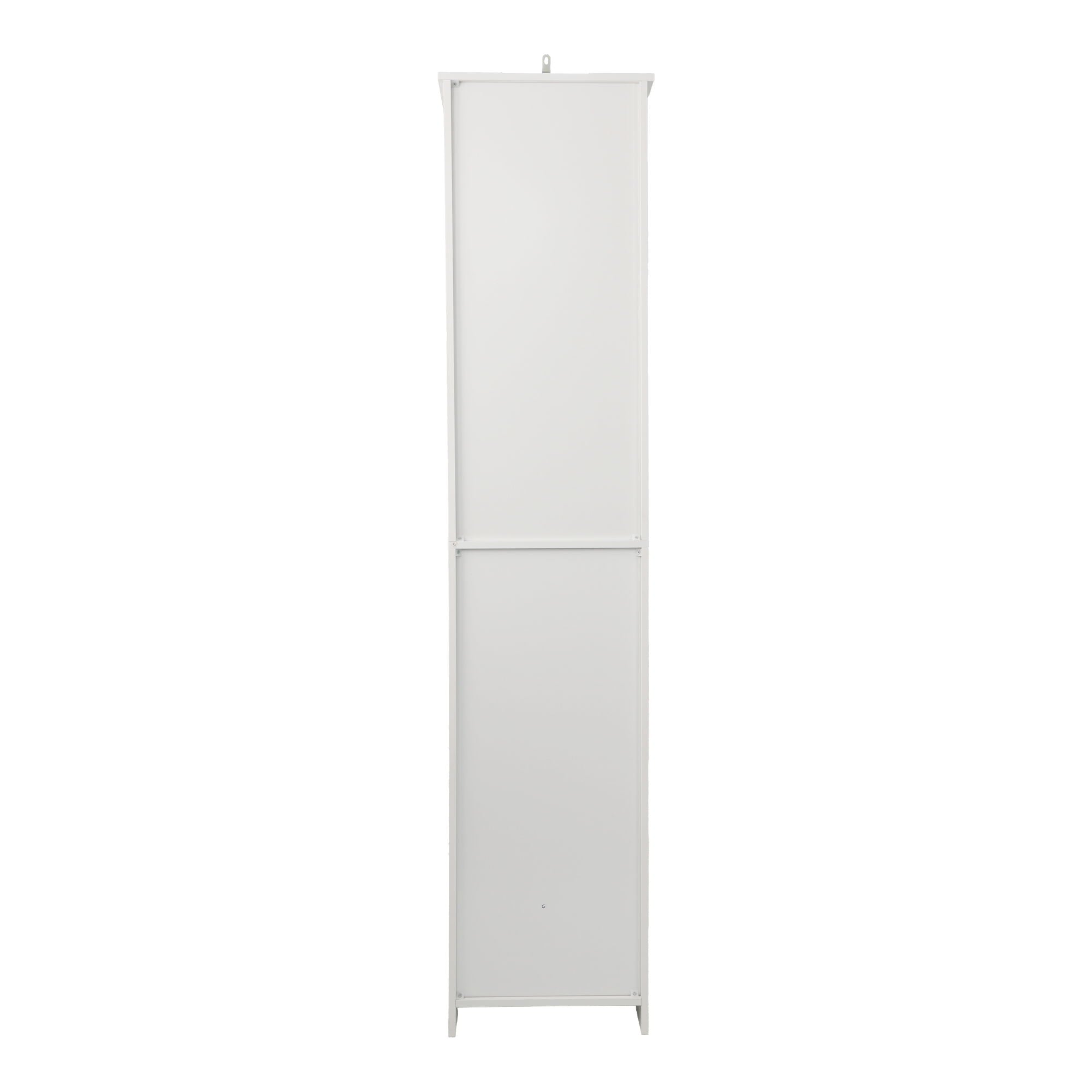 Tall Bathroom Cabinet With Adjustable Shelves, Louvered Door Floor Standing Storage Unit - White