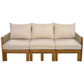 Outdoor Daybed, Patio Sofa Bed, 3 Seat Convertible Sunbed