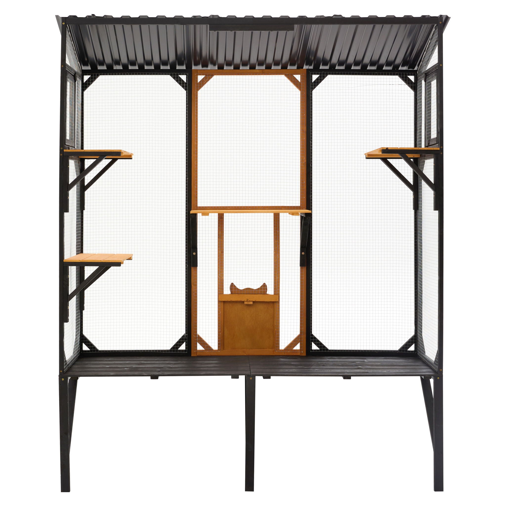 Outdoor Cat Catio With Platforms
