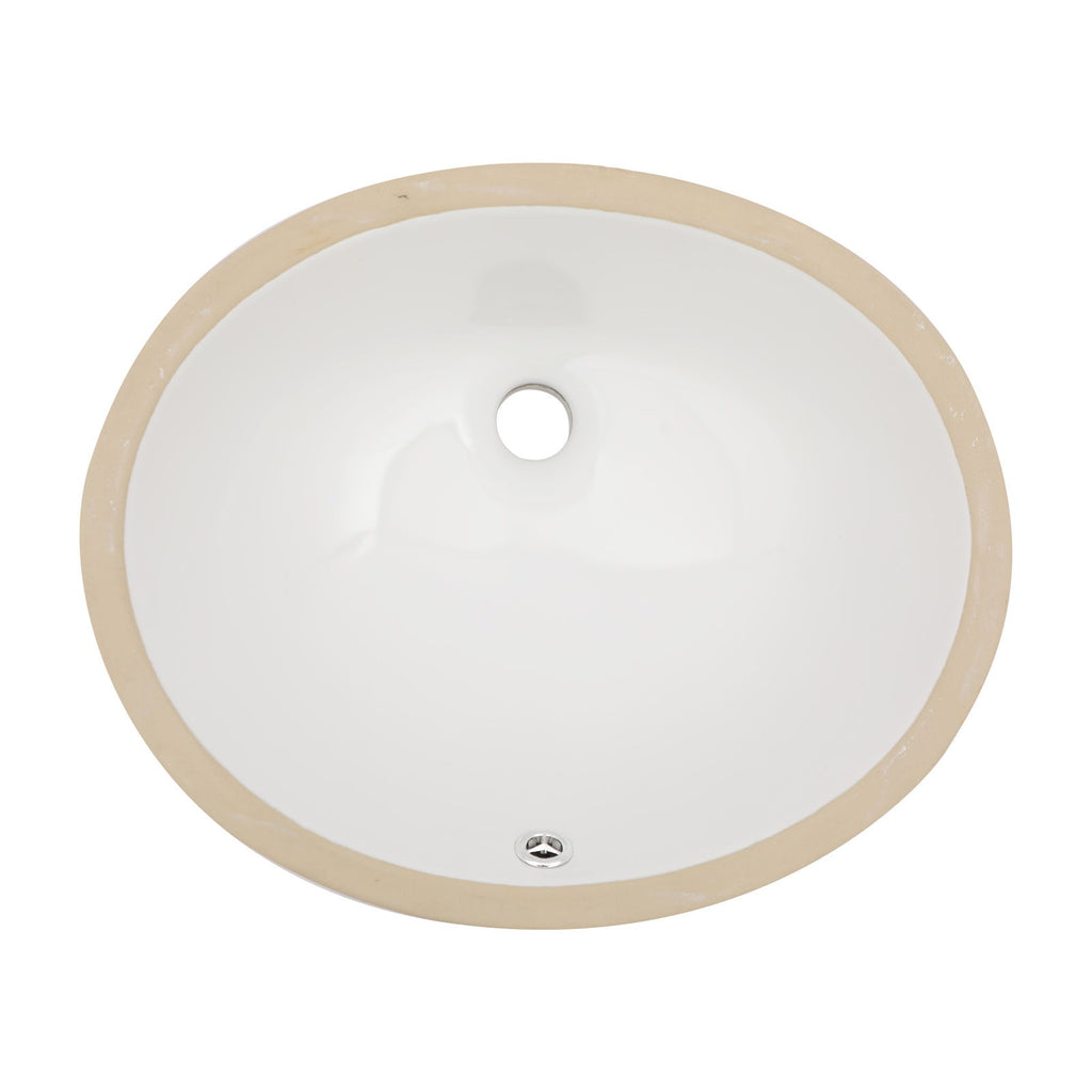 Elegant Ceramic Oval Undermount Bathroom Sink With Overflow