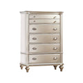 Bedroom Furniture Chest Of Drawers, 5 Drawer Storage - Champagne / Silver / Gray