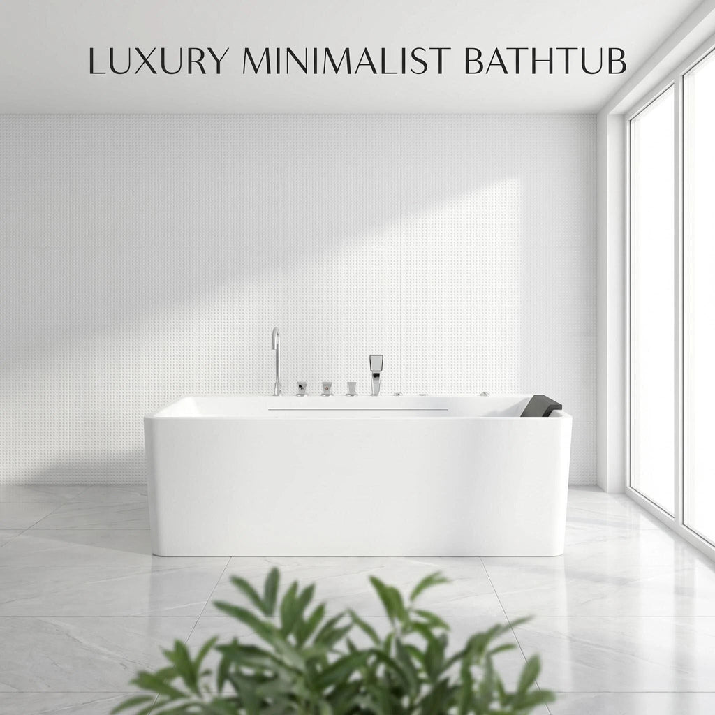 Xavier - Single Massage Bathtub, Equipped With Gfci Plug And Ul Certified Water Pump, Upc Certified Drain - Milk White