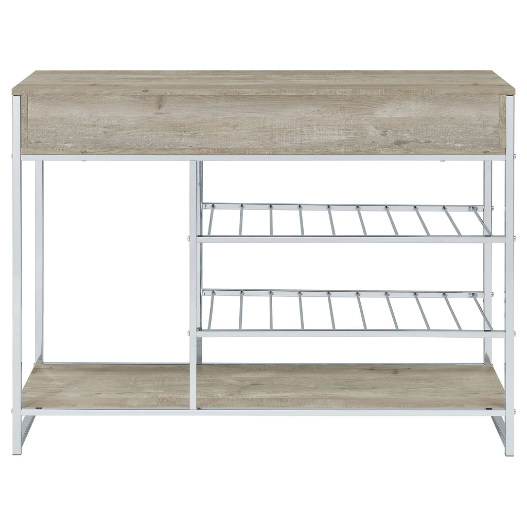 Ethel - 2 Drawer Home Bar Storage With Wine Rack - Oak