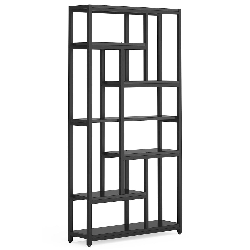 Extra Tall 7 Tier Industrial Etagere Bookcase With 10 Shelves Organizer