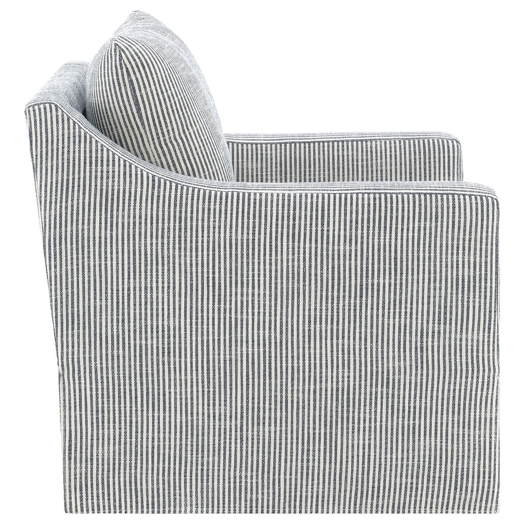 Merced - Upholstered Sloped Arm Accent Swivel Chair With 360 Degree Swivel Base - Gray