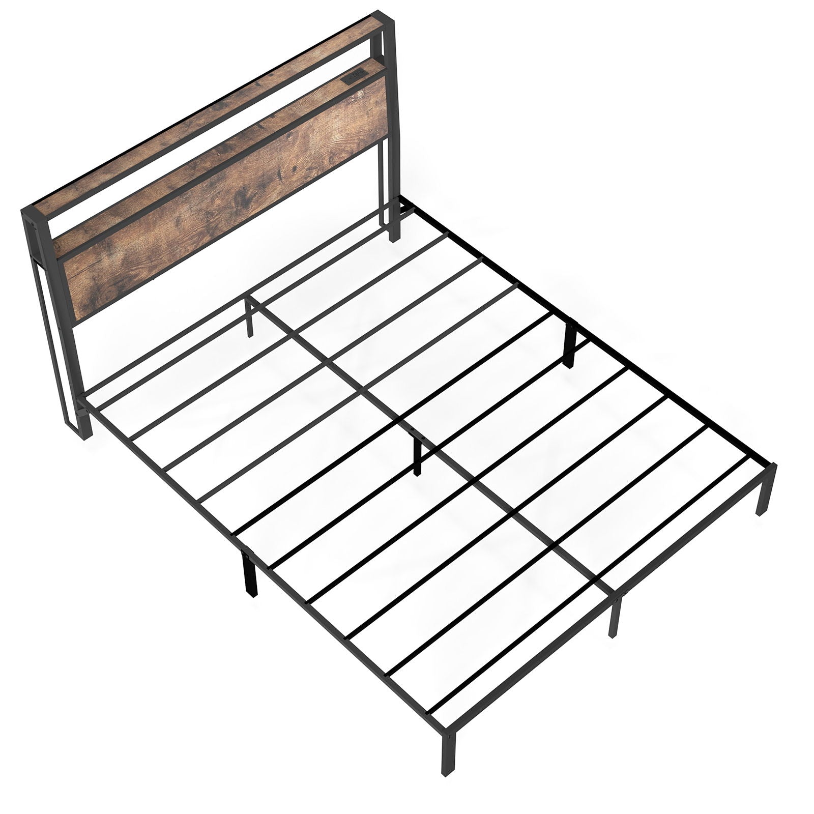 Bed Frame With Headboard, LED Lights & Charging Station