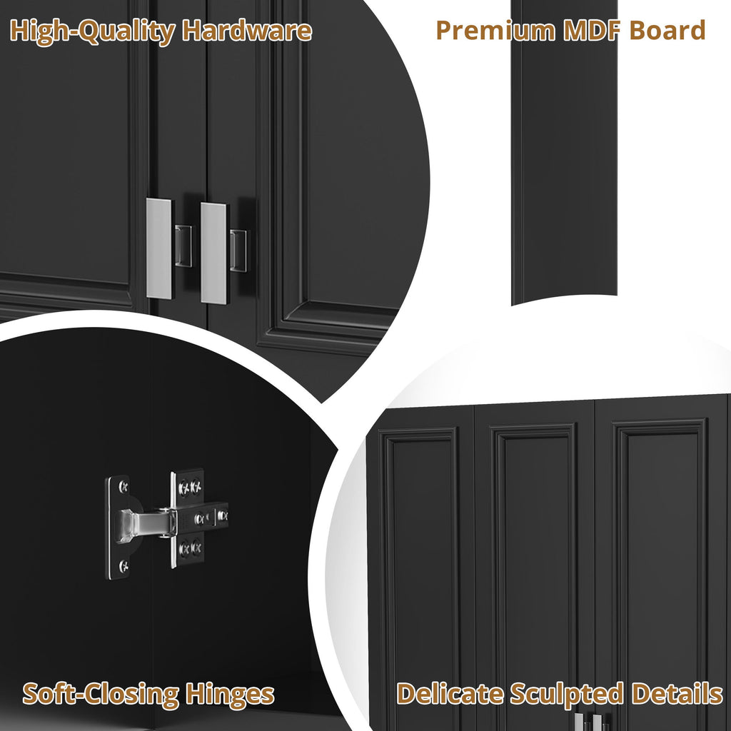 Wall Mounted Bathroom Cabinet With 5 Adjustable Shelves