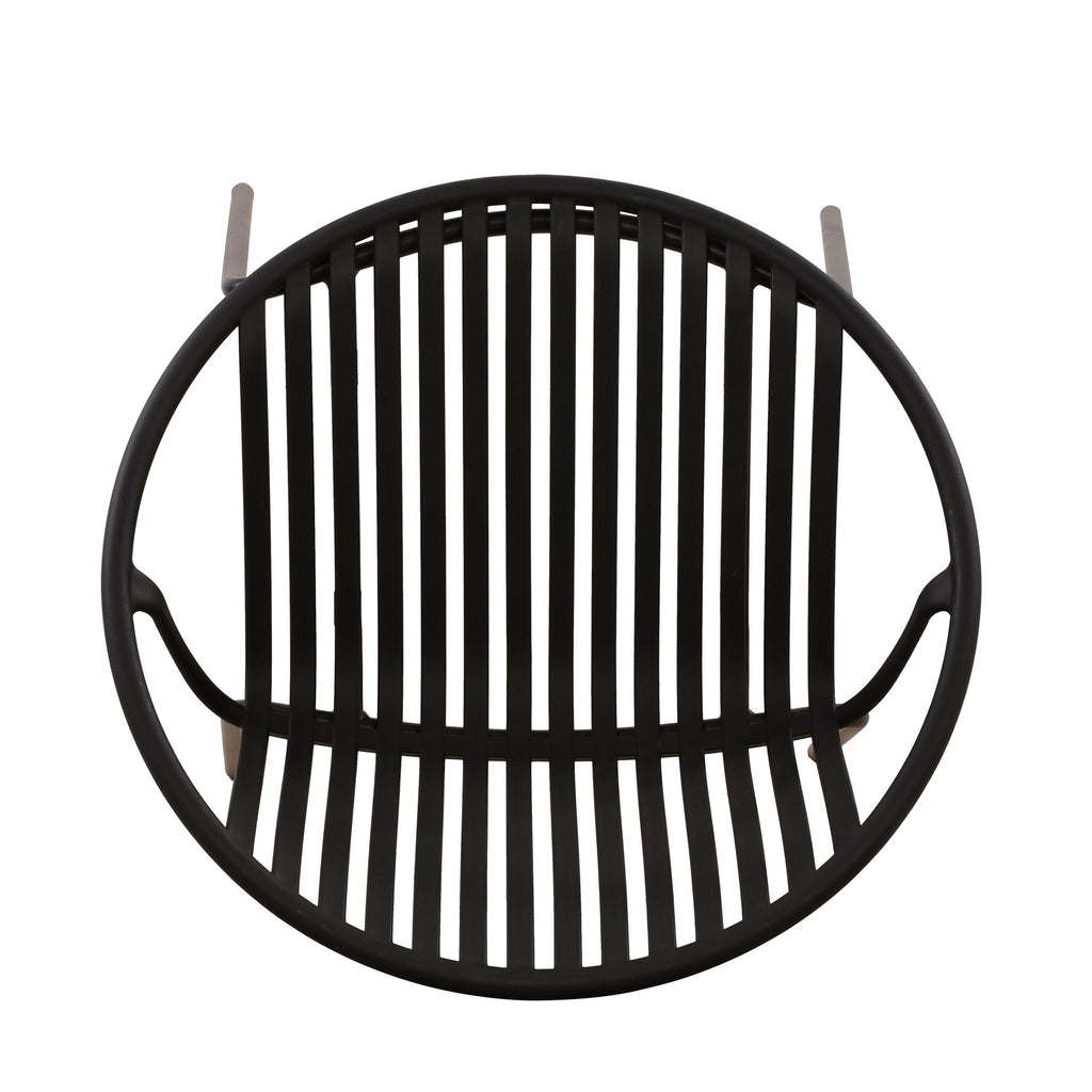 Stackable Outdoor Chairs With Breathable Plastic Backrest (Set of 2)