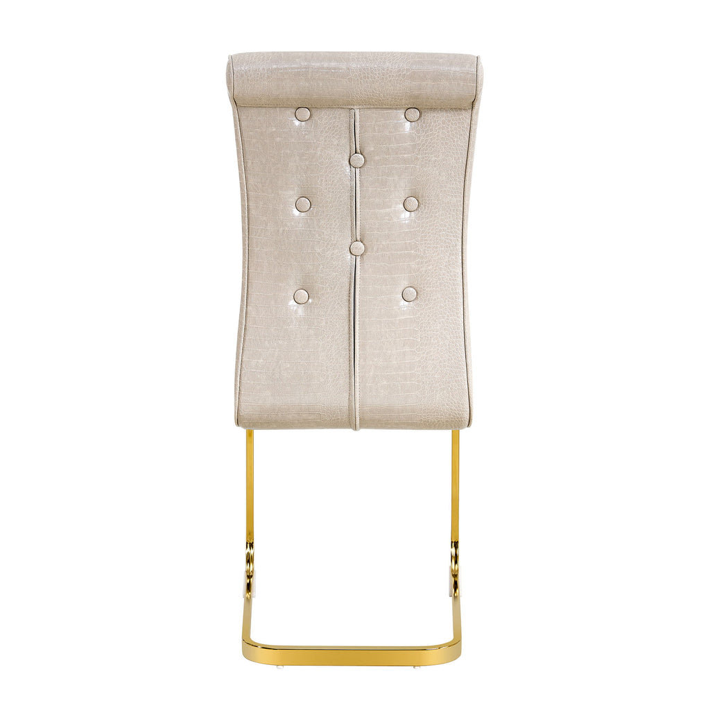 Elegant Design Alligator Skin Upholstered Dining Chairs